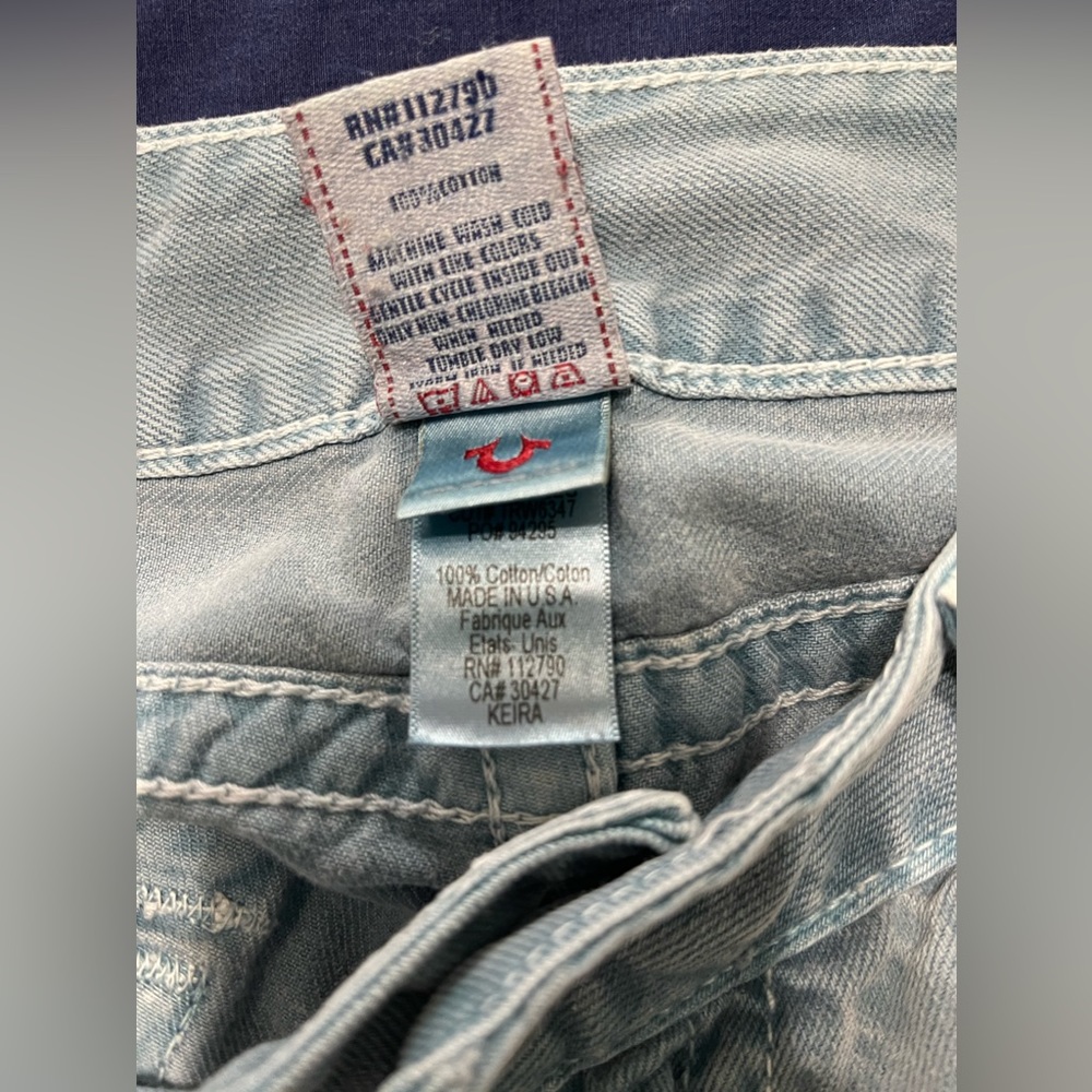 TRUE RELIGION KEIRA CUT OFF BLUE WOMENS SHORT Size 29 - Picture 7 of 9